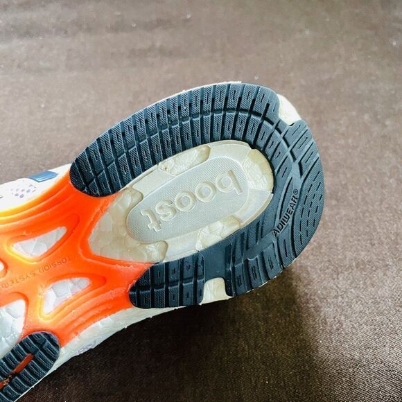 NEW ADIDAS Adios Boost Racing Flasts 6.5 US 38 EU Orange Grey White - Picture 13 of 13